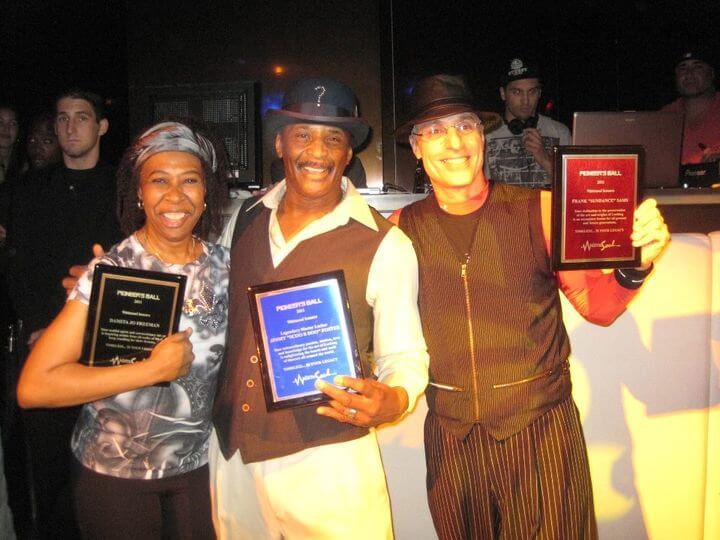 Damita Jo, Scoo B Doo and Sundance receiving awards at the Pioneers Ball